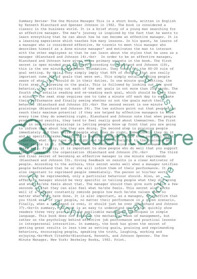 The One Minute Managerby Kenneth Blanchard and Spenser Johnson