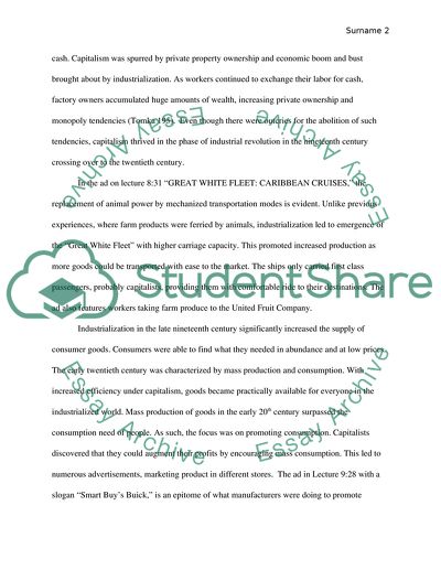 What does advertisement tell us about America before and after capitalism