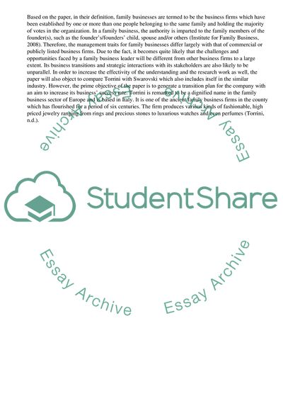 Torrini: A Family Owned Business