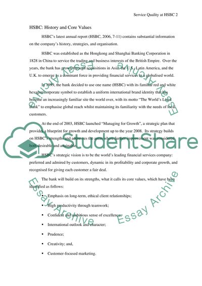 Analysis of HSBCs Quality of Service Strategy