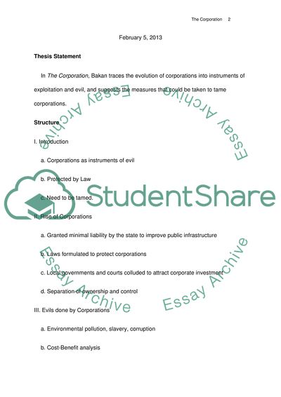 Business and society. Critically analyze Joel Bakans argument in the book The Corporation