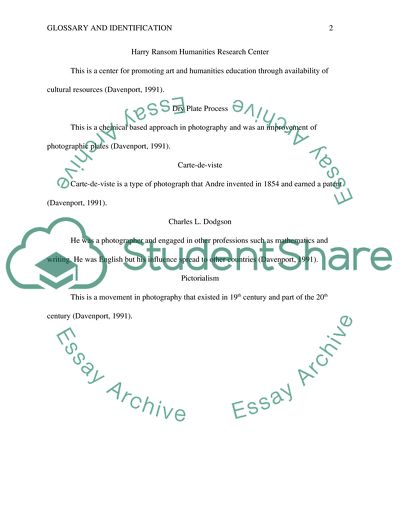 Glossary and Identification