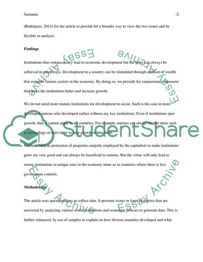 Do Institutions matter