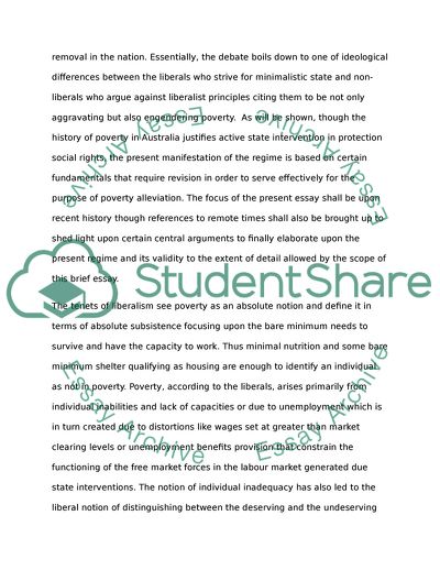 Beneficial Direction of the Welfare State from the Perspective of Poverty Removal in Australia