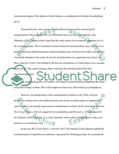 Leuchtenburg and Cushman View on What Case Constituted a Constitutional Revolution