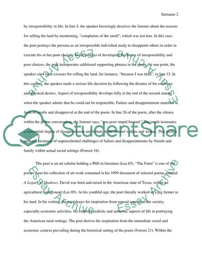 Reading Analysis of David Lees The Farm