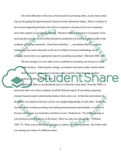 Accounting education and the developement of ethical maturity