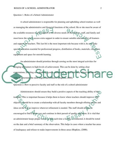 Roles of School Administrator