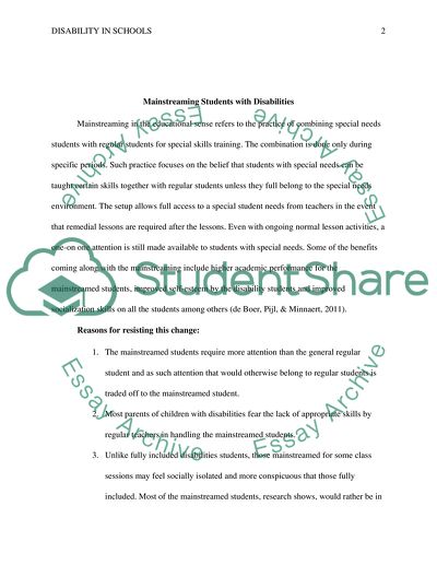 Mainstreaming students with disabilities Into regular classrooms