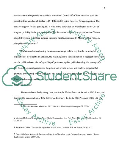 Importance of 1963 and 1964 in the History of the US