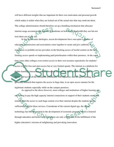 Free Internet on Campus: How Much Access Restriction is Necessary