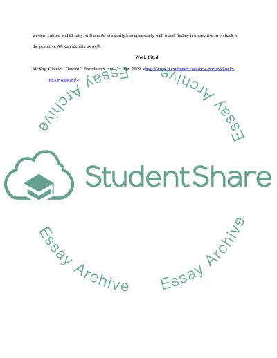 Analysis of Outcast by Claude McKay