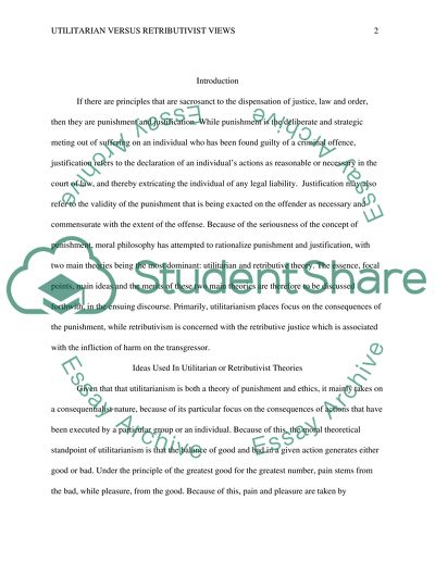 Utilitarian Versus Retributivist Views