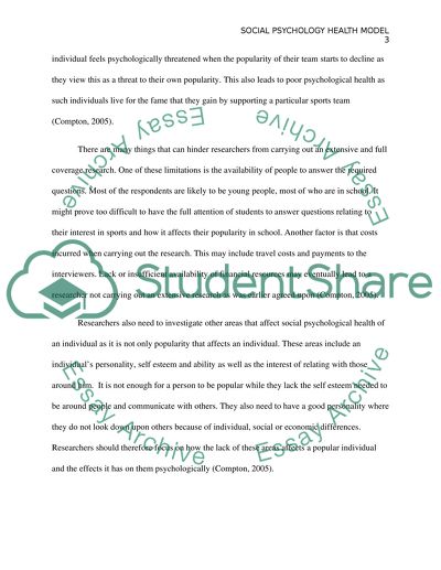 Social Psychology Health Model