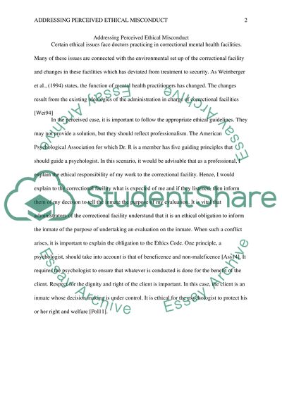 Addressing Perceived Ethical Misconduct