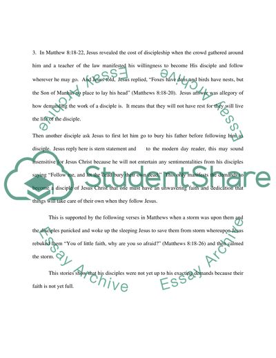 Parables in the Gospel of Matthew about the Storm and the Cost of Discipleship
