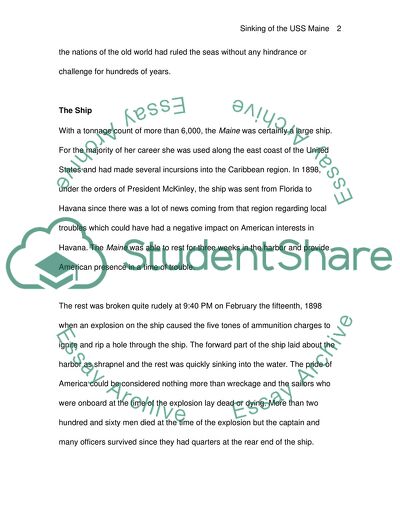 three sample research questions about the sinking of uss maine