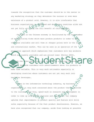 Analysis of Marketing Approach