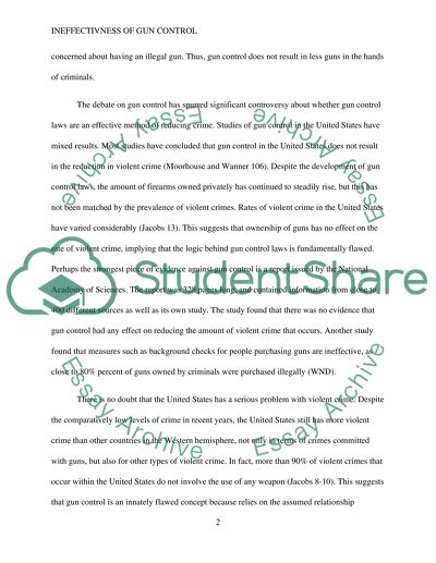 The Ineffectiveness of Gun Control