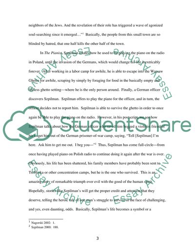 Neighbors by Jan Gross and the Pianist by Wladyslaw Szpilman - Comparison
