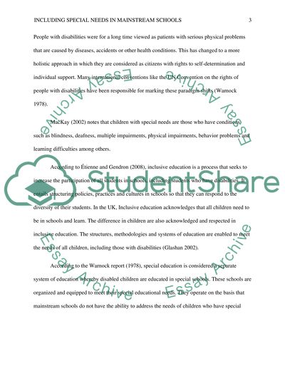 Benefits and Difficulties of Including Children with Special Needs in Mainstream School