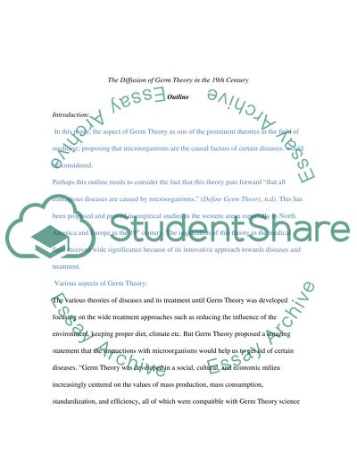 The Diffusion of Germ Theory in the 19th Century