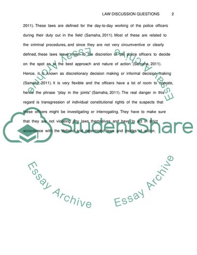 Law Discussion Questions