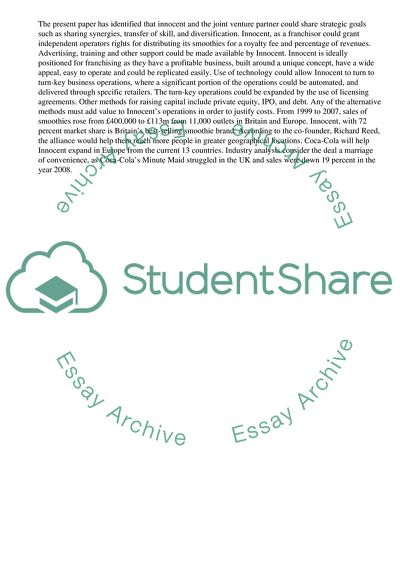 Strategic Alliance: Innocent Meets Coca-Cola