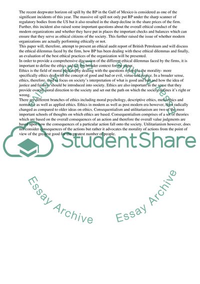 Why British Petroleum Must Re-Evaluate Its Business Practices