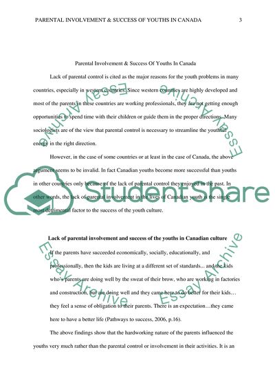 Parental Involvement & Success of Youths in Canada