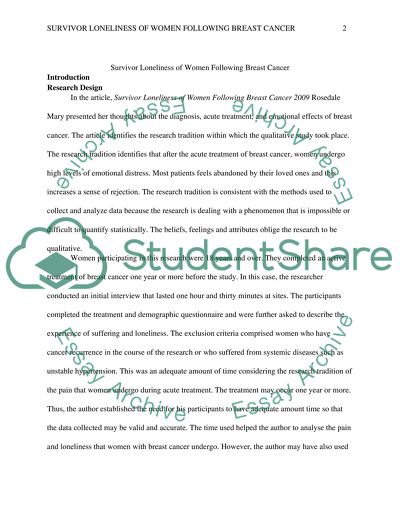 Qualitative Reserach Critique