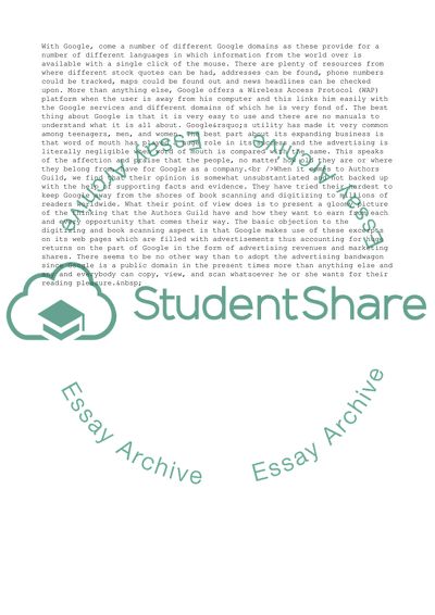 Argument for Googles Position in Authors Guild Lawsuit Against Google