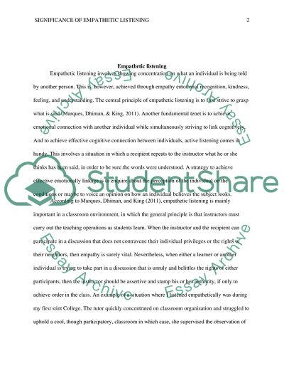 Significance of Empathetic Listening