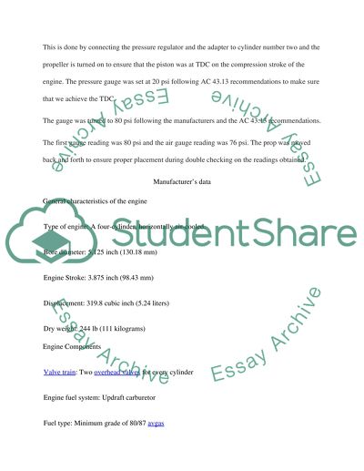 Compression Test on a Piper Aircraft Lycoming Engine