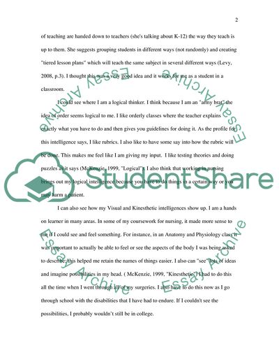 Meeting My Needs through My Learning Style