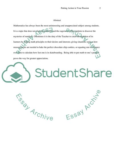 How does Math Put the Action in Your Passion