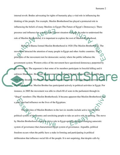 Democratization and Egyptian Revolution