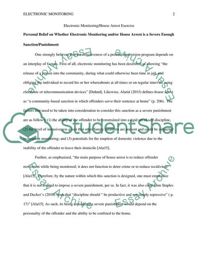 Electronic Monitoring/ House Arrest Exercise