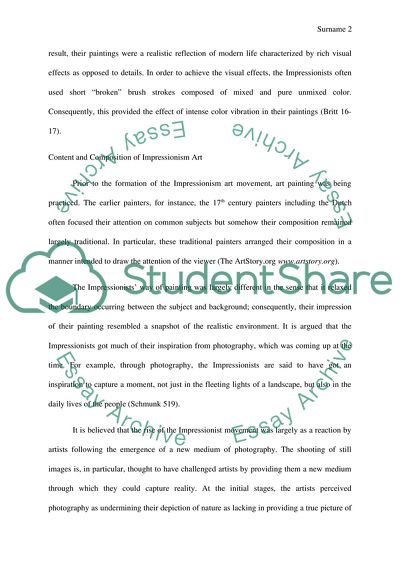 Impressionism and Its Effect of the Development of Art