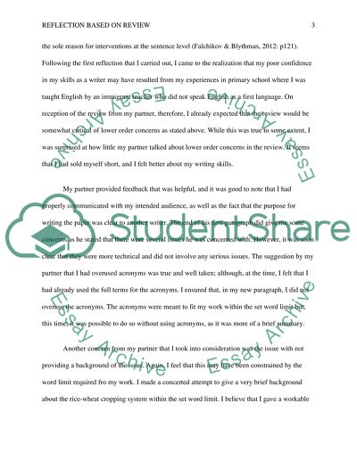 Reflection based on review and conduct another paragraph