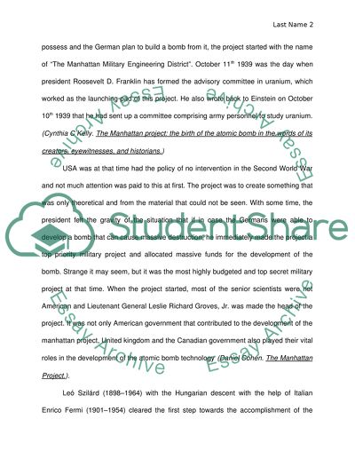 history of the manhattan project essay