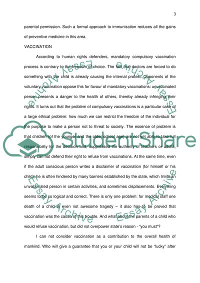 Persuasive argument should vaccination be mandatory or voluntary