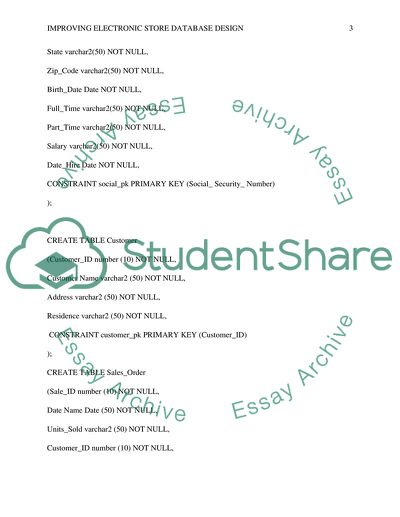 Improving Electronic Store Database Design