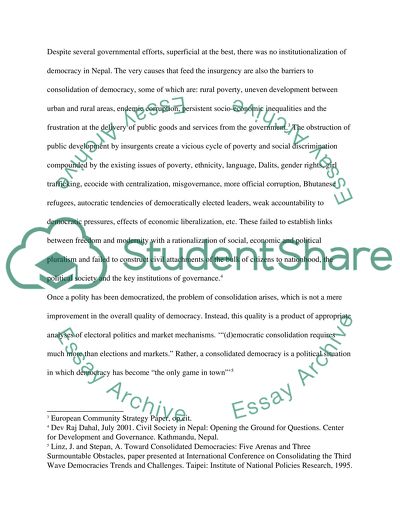 The Absence of Consolidation in Democratic Nepal