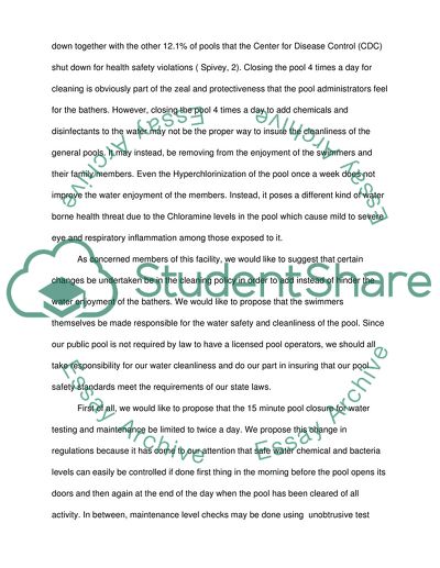 Swimming pool policy evaluation