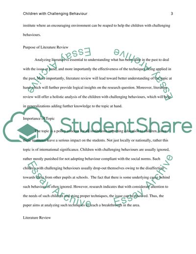 How children with challenging behaviours can be included in the classroom