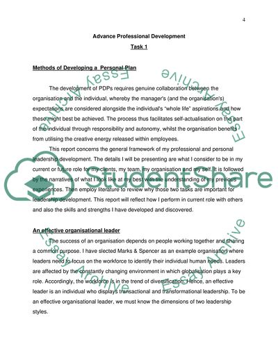 Advanced Professional Development Plan