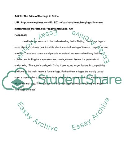 Responses to Articles