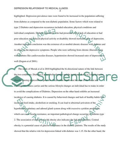 Depression Relationship to Medical Illness