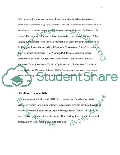 Preimplantation Genetic Diagnosis
